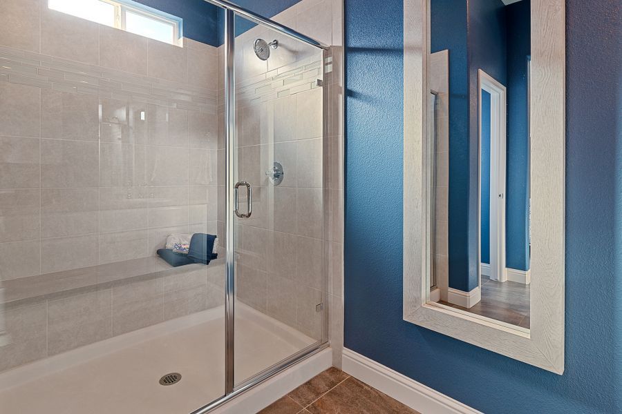 Oversized shower with seat