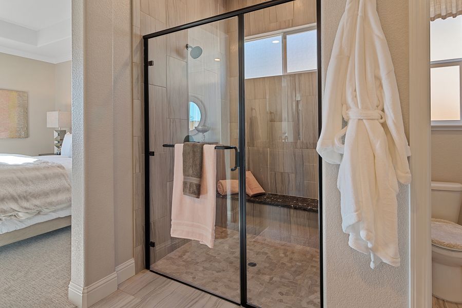 oversized shower with seat